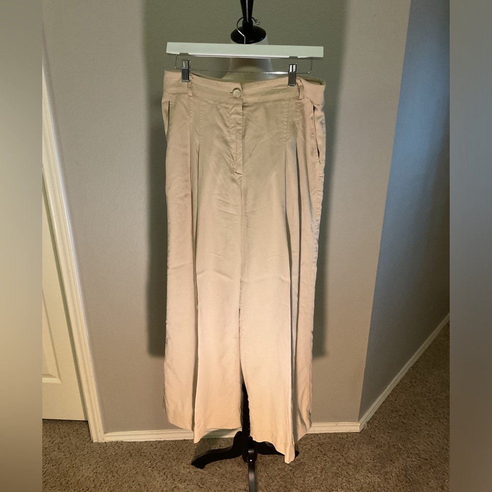 Amadi pleated high rise wide leg pants size S